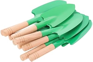 YARNOW 10 Pcs Wooden Handle Gardening Trowels, Small Trowels for Plants, Iron Head, Green, 10 x 2.7 x 0.8 Inch, Ideal for Gar