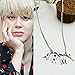 Thelivingstar BTS Members Name Date Cuboid Bar Pendant Necklace Fashion Jewelry Silver Titanium Chain Necklaces & Pendants for Fans,Gift Box (Army)