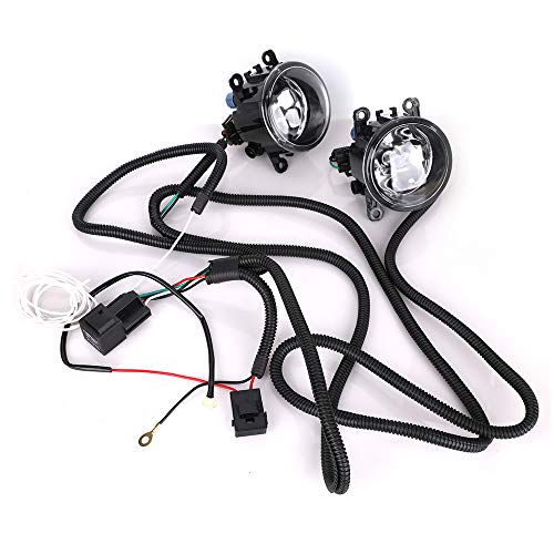 image for KanSmart 1 Pair 55W Fog Lights Assembly Fog Lamp Clear Lens Bumper Lam