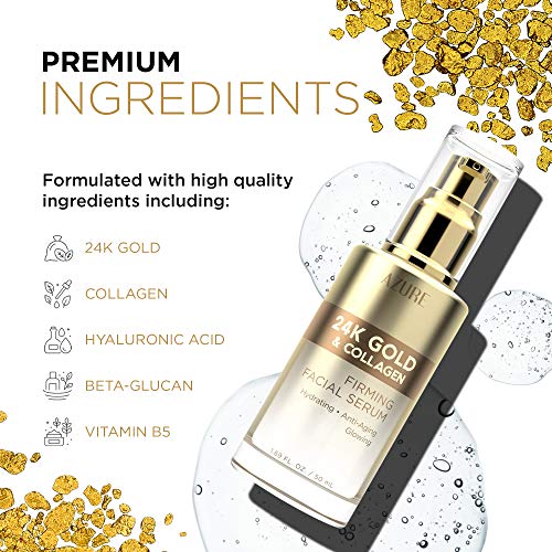 AZURE 24K Gold & Collagen Firming Facial Serum - Lifting, Toning