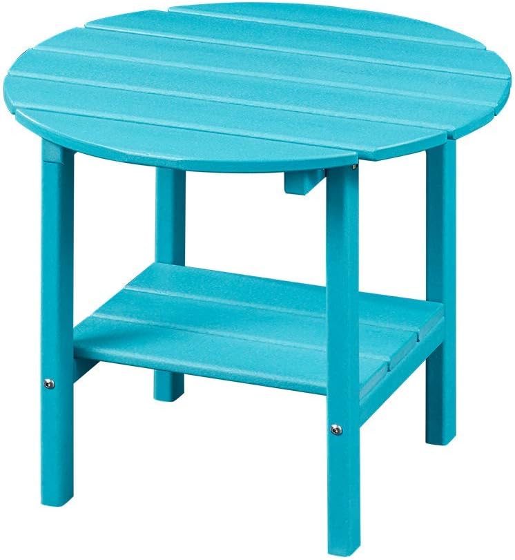 Ehomexpert Outdoor Side Table-Adirondack Portable Rectangular End Table for The Beach, Camping, Picnics, Cookouts and More, HDPE Hard Plastic, Blue: Kitchen & Dining