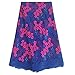 pqdaysun 5 Yards African Net Lace Fabrics Nigerian French Fabric Embroidery and Rhinestones Guipure Cord Lace (royal blue)