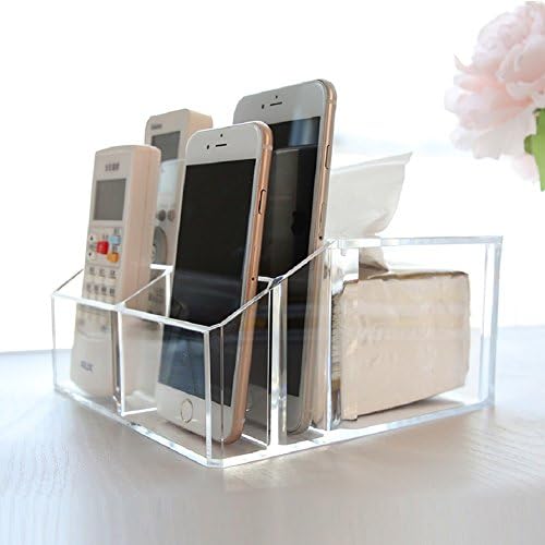 Acrylic Tv remote Control Holder Caddy Organizer Storage Stand,Office Caddy Plenty thick-A