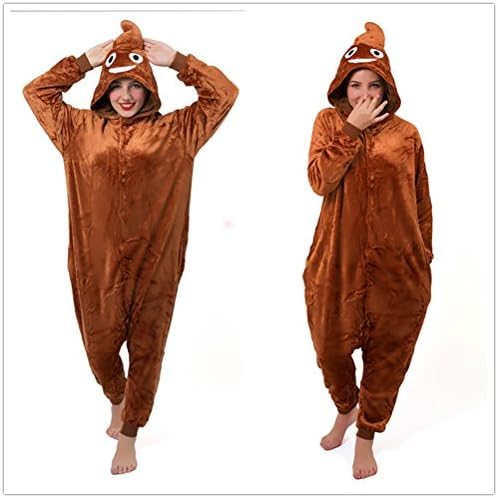 Xmas Gift Poo Emoji Emoticon Onesie Fancy Dress Costume Hoody Pajama Sleep wear (M(for height 160-170cm)) by unbanded