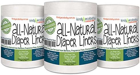 Bamboo Viscose Diaper Liners, 1200 Sheet Pack, Biodegradable, Flushable, Disposable Diaper Liners, Bamboo Viscose Fragrance-Free Diaper Liners, compostable, Disposable Liners