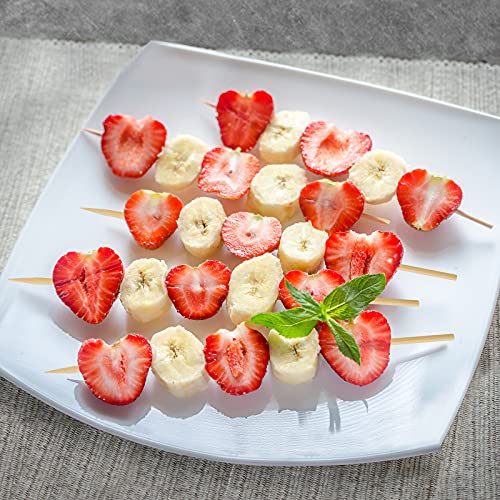 HANSGO Natural Bamboo Skewers, 8 Inch Wooden Skewers Barbecue Sticks for Appetiser, Fruit, Cocktail, Kabob, Chocolate Fountain, Grilling, 100PCS