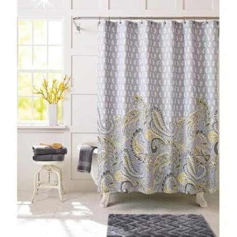 Better Homes And Gardens Yellow Paisley Fabric Shower Curtain