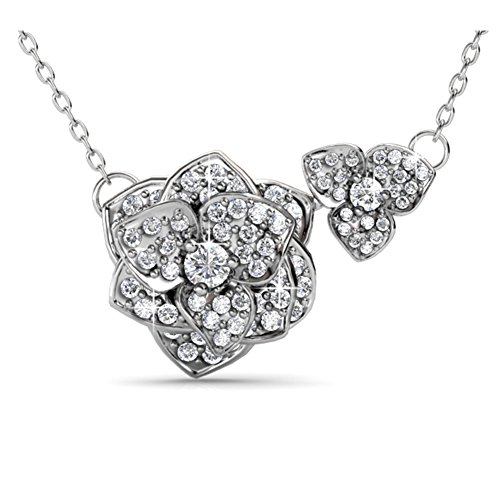 FAPPAC 2 Flowers Necklace Enriched with Swarovski Crystals