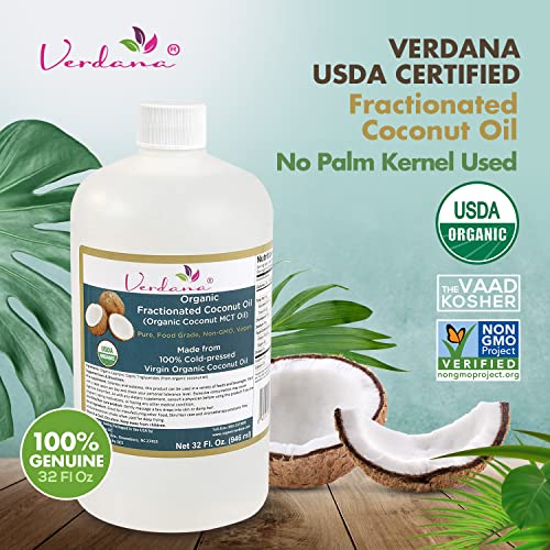 Verdana USDA Certified Organic Coconut MCT Oil Fractionated Coconut Oil 100 Pure with No