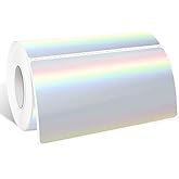 Yeachlaing 2" x 4" Holographic Thermal Label Stickers,Printable Rainbow Glitter Thermal Printer Sticker Labels for Gift Wrapping, Self-Adhesive Name Price Tag DIY Custom Logo Design (250 pcs)