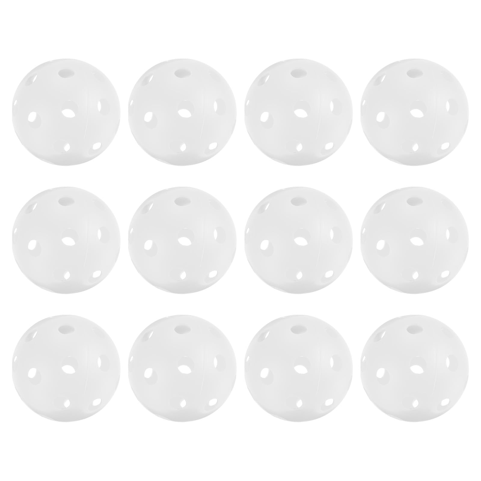 PATIKIL Outdoor Pickleball Balls 26 Holes Pickleball 12 Pack Pickleball Balls for Amateurs Indoor and Outdoor Sport, White