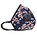 Muryobao Anti Pollution Mask Military Grade N99 Respirator Mask with Valve Replacement Filter Washable Cotton Anti Dust Mouth Mask for Men Women Blue Flower,One Size
