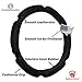 Everything Automobiles Black Steering Wheel Cover Odorless - Warmer Hands in Winter, Cooler Hands in Summer, Includes American Style Air Freshener