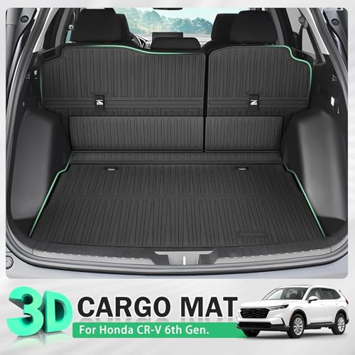 All Weather Cargo Liner & Backrest Mat for 2023-2025 2026 Honda CR-V (Include Hybrid) Non-Slip, Custom Fit Trunk Mat Tray Back Seat Cover Protector for CRV Accessories (Cargo Deck in Upper Position)