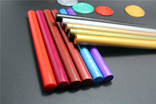 XICHEN10PCS Vintage Sealing Glue Gun Sealing Wax Wax Sticks Wax Seal Supplies a Variety of Colors (New Red Wine)