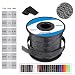 Flexo PET Expandable Braided Cable Sleeve 1/2 inch Braided Wire Loom, Cable Sleeving for HDMI Cable 100FT Automotive Wire,PureBlack