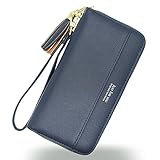 Cyanb Women Wallets Tassel Bifold Ladies Cluth Wristlet Wrist strap Long Purse