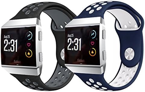 ToLuLu Large Small NK Sports Silicone Rubber Bracelet Wristband Wrist band Holes +Metal Buckle For Fitbit Ionic