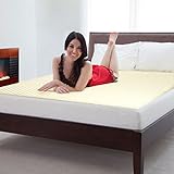 Lavish Home Natural Pedic 1 inch Thick Comfort Foam Mattress Topper, Hypo-Allergenic, Twin X-Large