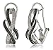 Amazon Collection Sterling Silver Black Diamond Omega Back Earrings