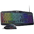 Redragon Updated S101 Programmable Gaming Keyboard and Mouse, RGB Backlit Keyboard Mouse with Software, Independent Macro Record Keys, Value Combo Set