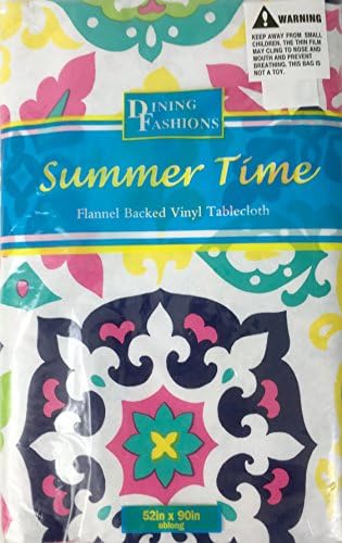 Flannel Backed Vinyl Tablecloth (52 x 90 inch, Floral Medallion)