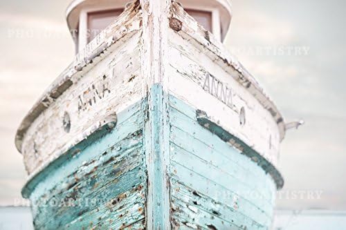 Nautical Ship Image - Fine Art Photo - Aqua and Off White colors - perfect Shabby Beach Decor,Coastal Decor, Beach Decor, Sea, Cottage