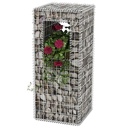 Festnight Gabionen Hochbeet aus Stahl 50x50x120 cm
