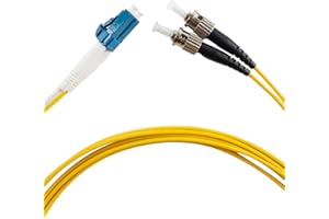 Eardion LC to ST Fiber Patch Cable, 10M (32.8ft) Single Mode Duplex Fiber Jumper 9/125um OS1 LSZH - LC ST Singlemode Duplex F