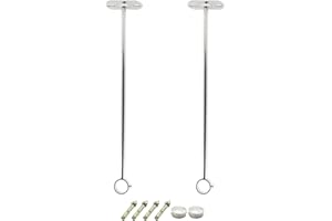 2 Pack Ceiling Mount Bracket, Stainless Steel Wardrobe Pipe Bracket Rod Holder Ceiling Holder, ULIFESTAR Shower Curtain Closet Wardrobe Rod Lever Support Holder Pipe Flange Socket 32x400mm/1.26x16''