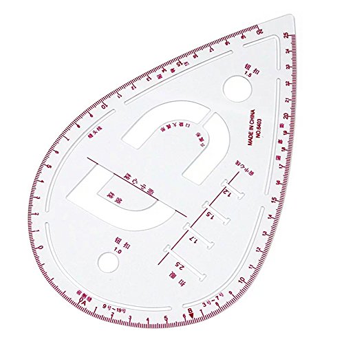 RZDEAL 9 Style Plastic Fashion Ruler Set Vary Form 30cm French Curve Triangle Ruler Multifunction Cutting Ruler Button Curve Arm Sleeve 55cm Graded B97 Ruler Sewing Set (centimeter / inch) - Thumbnail 7