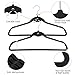 Yaheetech 100 Pack Non Slip Cascading Velvet Hangers - Standard Hangers Felt Suit Clothes Hangers Space Saving 360° Swivel Hook Black