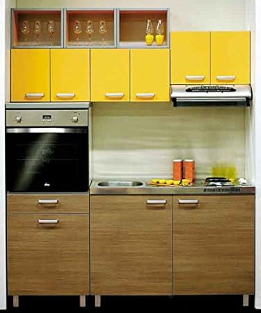 Yes Kitchen Compact Smart Kitchen 7x5x2 Ft Wooden Brown Amazon