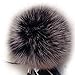 Dikoaina Faux Fox Fur Pom Pom Keychain Bag Purse Charm Gold Ring Fluffy Fur Ball, Silver, One Size