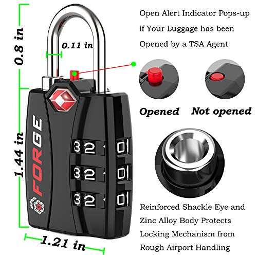 TSA Luggage Combination Lock Open Alert Indicator, Easy Read