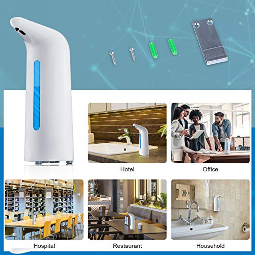 Automatic Soap Dispenser, Touchless Hand Soap Dispenser, Countertop/Wall Mounted Soap Dispenser[17oz / 500ml, Battery Operated] with Infrared Motion Sensor Waterproof Base for Office, Station etc.