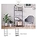 BESTIER Vintage Ladder Shelf 4 Tier Bookshelf Metal and Wood Bookcase Bookshelf Organizers and Storage Rack Display Shelf P2 Wood (Brown)