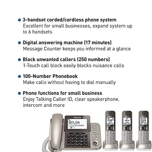 PANASONIC Corded/Cordless Phone System with Answering Machine and One