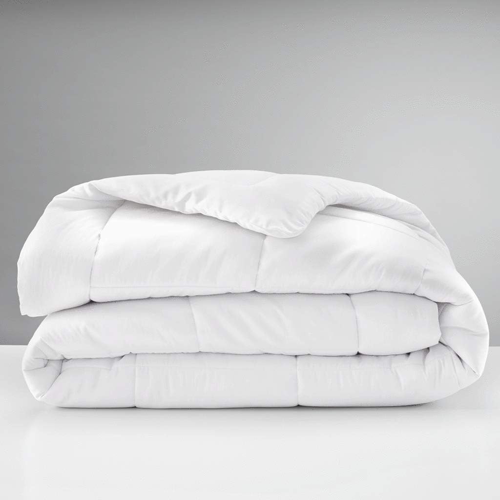 ORGANIC TEXTILES Natural Australian Wool Filled Bed Comforter with Organic Cotton Cover (Queen, Light Fill)