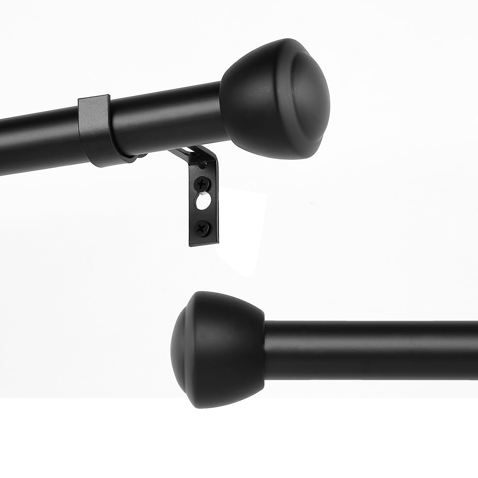 Photo 1 of MERJULAN 1 Inch Black Curtain Rods for Windows 36-72 Inches - Heavy Duty Drapery Rods with Adjustable Rods and Ball Finials - Ideal Room Divider and Outdoor Rod,32"-72"