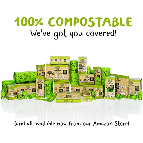 POOP Home Compostable Dog Poo Bags with Handles, Standard Size