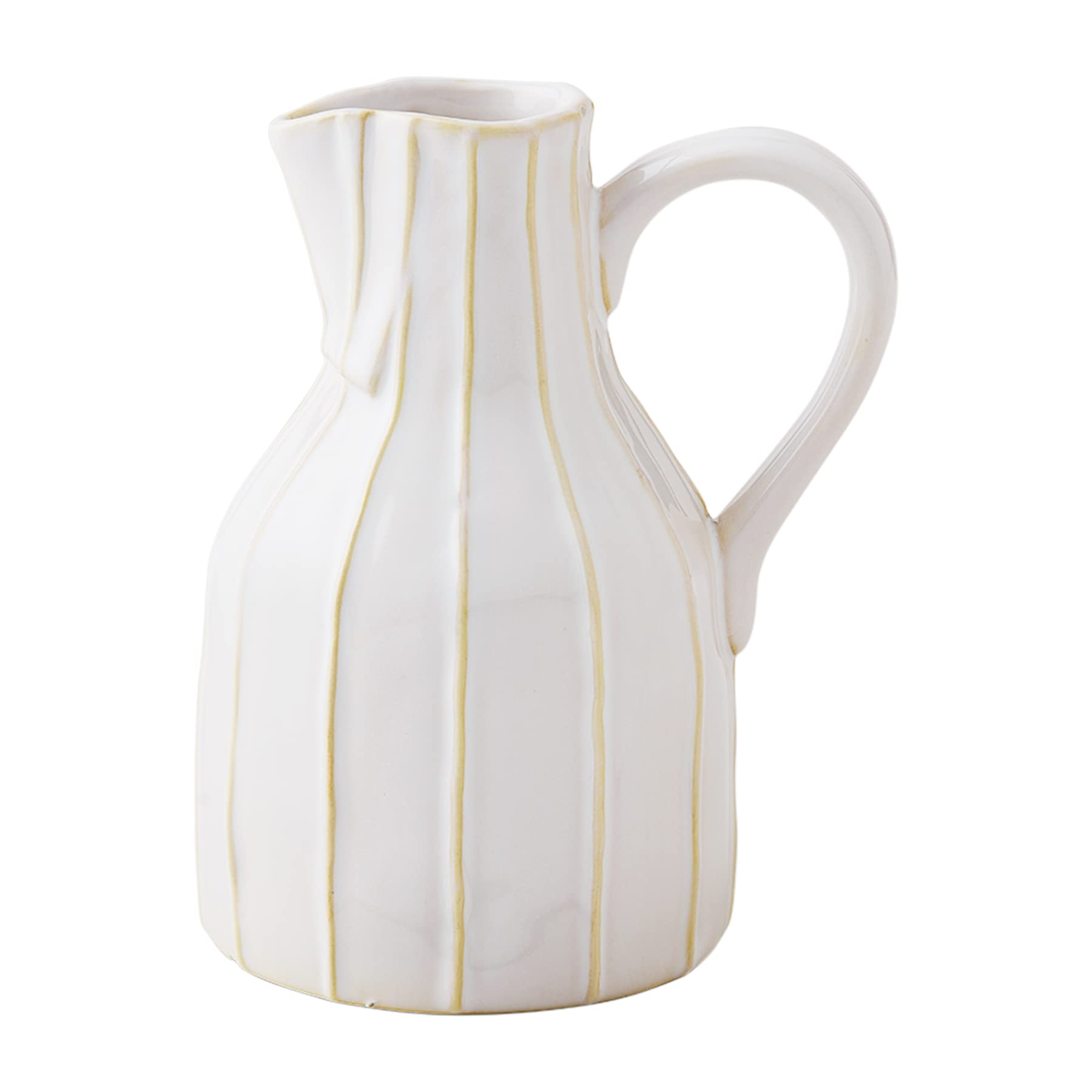 Mud Pie Cream Stoneware Jug Bud Vase, Small, 6.5 x 4