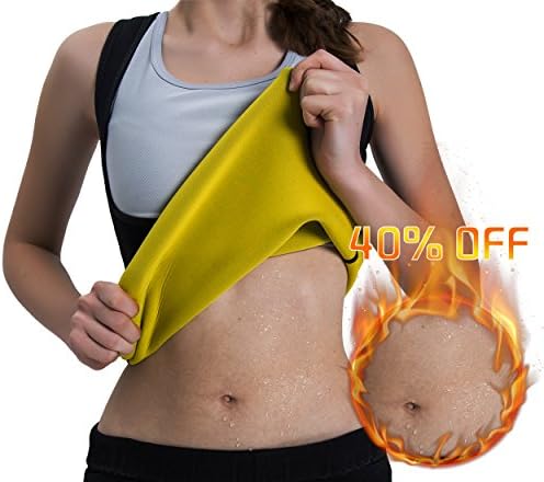 Hisweet Slimming Body Shaper for Women Tummy Weight Loss Hot Thermo Neoprene Sweat Sauna Vest No Zipper Black by