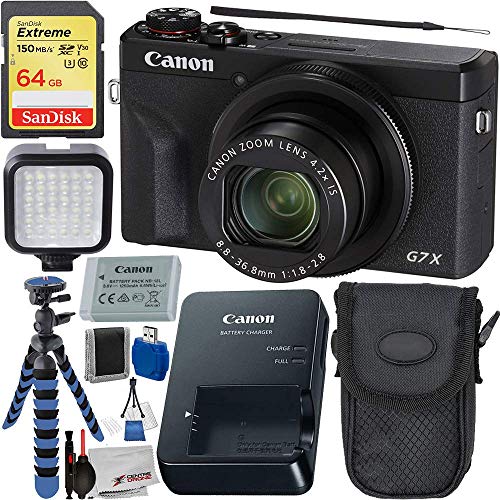Canon PowerShot G7 X Mark III Digital Camera (Black #3637C001) with Advanced Accessory Bundle (Renewed)