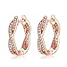 Presentski Rose Gold Hoop Earrings 925 Sterling Silver Cubic Zircoia Twisted Cuff Earrings for Women