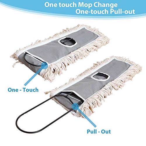 JINCLEAN 24" Industrial Cotton Floor Dust Mop with adjustable Steel Handle Commercial Mops for