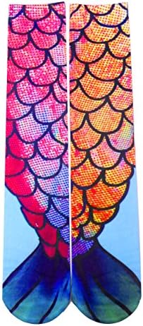 Bamboo Trading Company Mermaid Tail Socks Pink & Orange Scales Knee High Socks