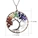 BOUTIQUELOVIN Tree of Life Pendant Copper Wire Wrap 7 Chakra Healing Gemstone Necklace on 30