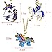 Rainbow Unicorn Necklace,Unicorn Party Favors,Unicorn Pendant for Girls,Fashion Necklace Birthday Gift - (Set of 7)