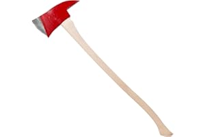 COUNCIL TOOL Pickhead Fire Axe - 6 lb Fireman's Axe with 36" Curved Wooden Handle & Fire Engine Red Enamel - 60P36C